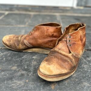 Red Wing Men’s 10.5 D Traction Tread Work Boots #595 Leather Chukka Boots, Brown